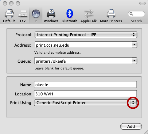 add a printer for mac printing